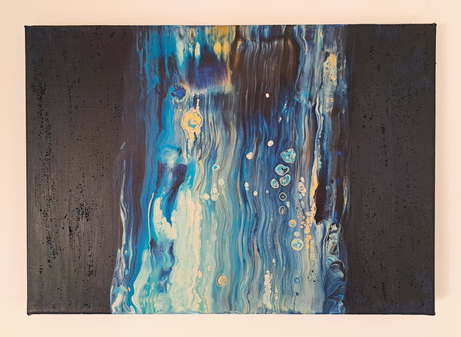 Original Abstract Art - Mixed Media - "The Waterfall"