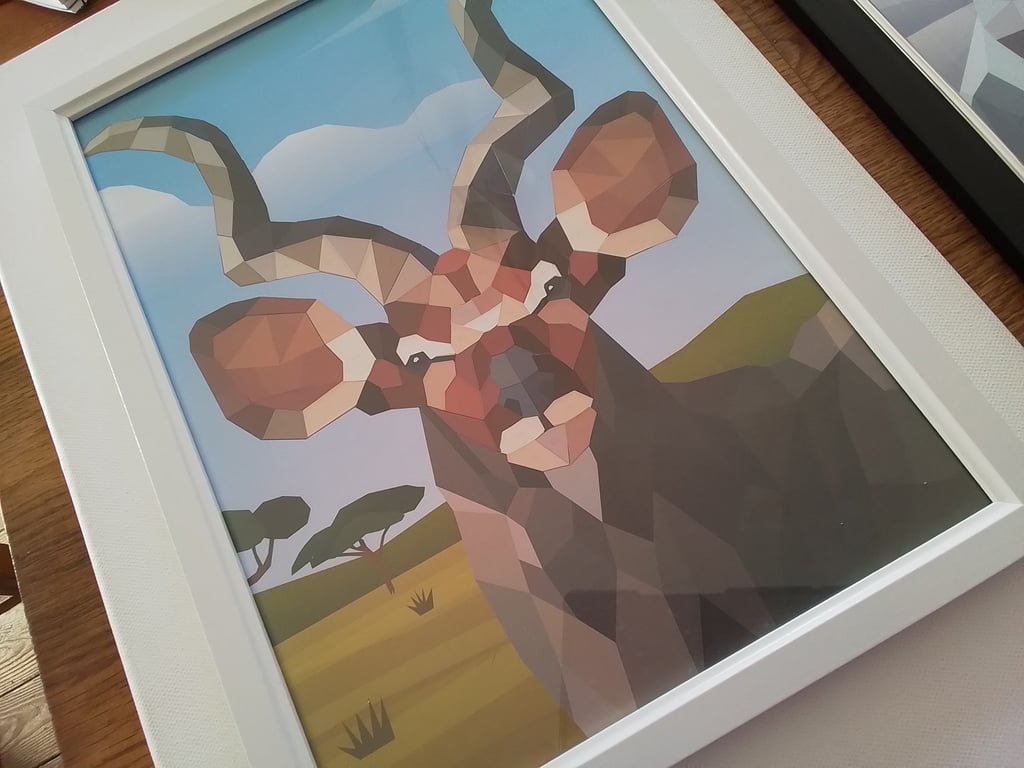 Elk framed picture. Papercur mosaic. Framed picture. Ref 352