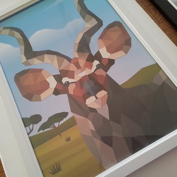 Elk framed picture. Papercur mosaic. Framed picture. Ref 352