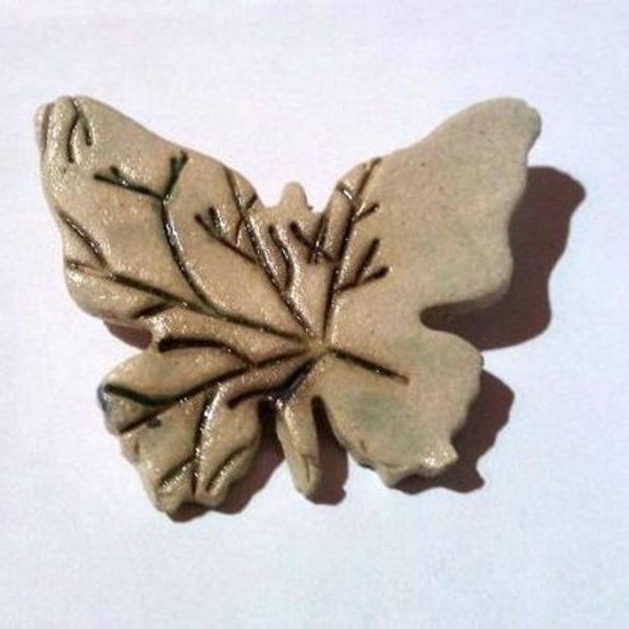 Butterfly Brooch with Pine Tree Design
