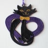 Heart Cat decoration. Embroidered Lace
