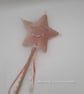 Fairy Wand - light pink velvet star with white bells.  - Image 1