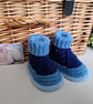 Baby Boy's Hand Knitted Cable Design Booties 0-3 months size  - Image 1