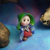 Tiny Gnome Maiden 'Ferne' 1.5" OOAK Sculpt by Ann Galvin