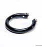 Black Acrylic Bangle with Silver Squabs - Image 1