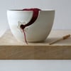 Made to order - Stoneware pottery yarn bowl with little star hook