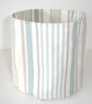 Toilet Roll Holder Loo Storage Basket Bathroom Kitchen Duck Egg Stripes Tidy