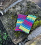 Red, yellow and blue knitted fairisle wrist warmers super seconds festival - Image 3