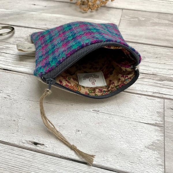 Harris Tweed and Scottish Linen Coin Purse, Credit Card Purse