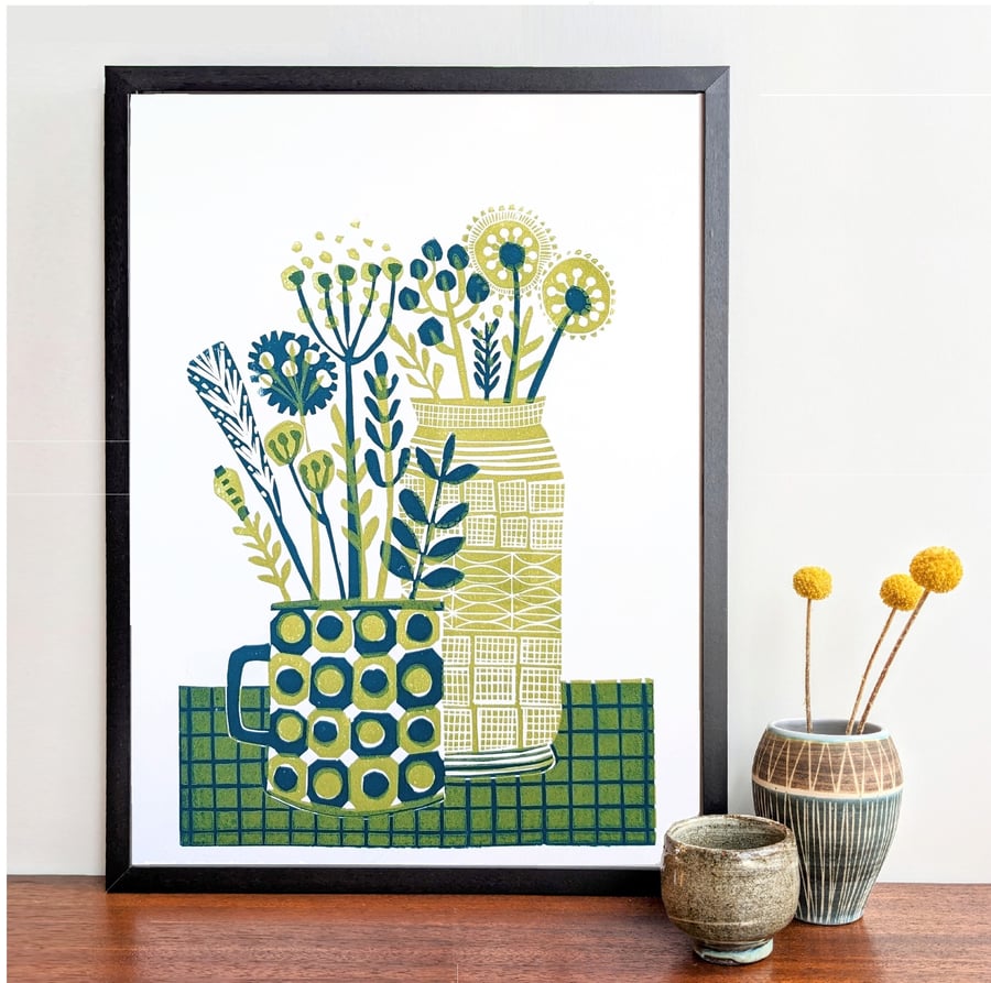 Flowers in a Spotty Mug