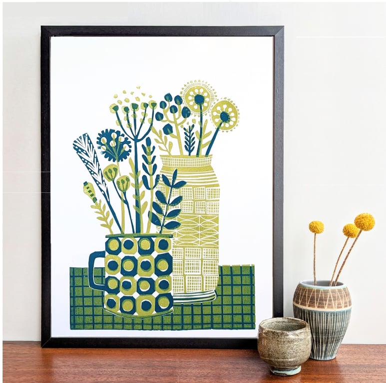 Flowers in a Spotty Mug