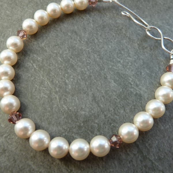 pearl bracelet, sterling silver