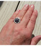 Amethyst Ring , size R , Decorative Silver Ring February birthstone - Image 2