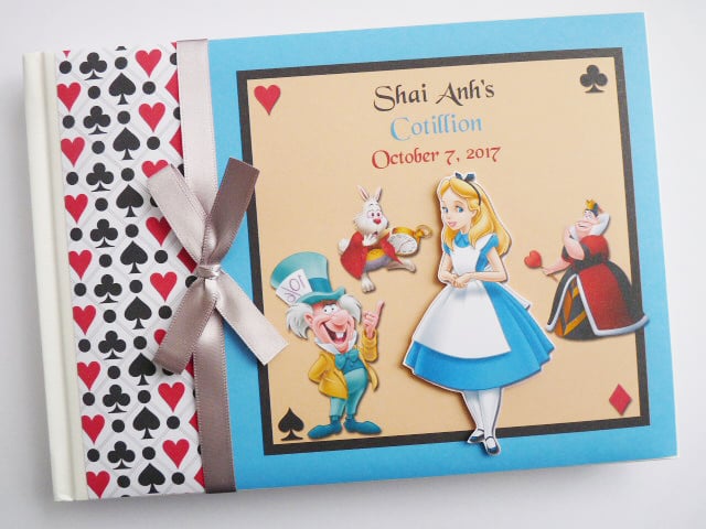 Personalised Alice in Wonderland Birthday Guest Book