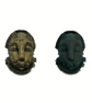 leopard mask fridgemagnet, benin bronze decoration, african tribal art, animal 