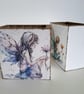 Decoupaged Fairy Pencil Holder, Hand-Painted Wooden Desk Organizer, Set of Two - Image 4