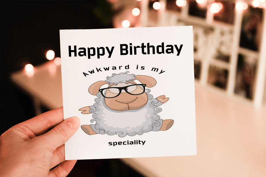 Awkward Sheep Birthday Card, Card for Birthday, Greetings Card, Funny Sheep