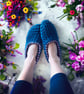 Petrol Ballerina Crochet Slippers Socks  - Image 2
