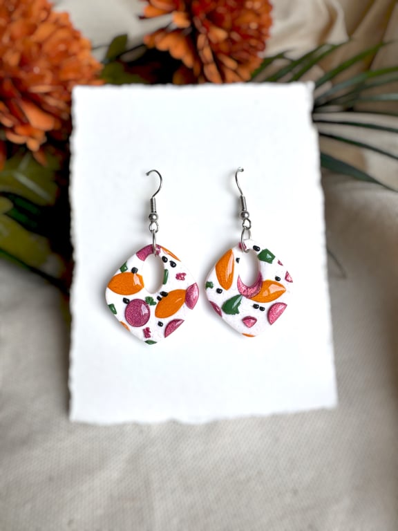 Open Diamond Fresh Autumnal Polymer Clay Earrings