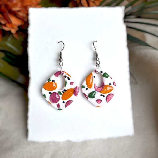 Open Diamond Fresh Autumnal Polymer Clay Earrings