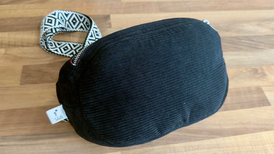 Black Corduroy Crossbody Bag