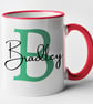 Personalised GREEN initial and name Mug - personalised gift present - Image 4