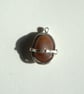 2 rings brown quartz pendant