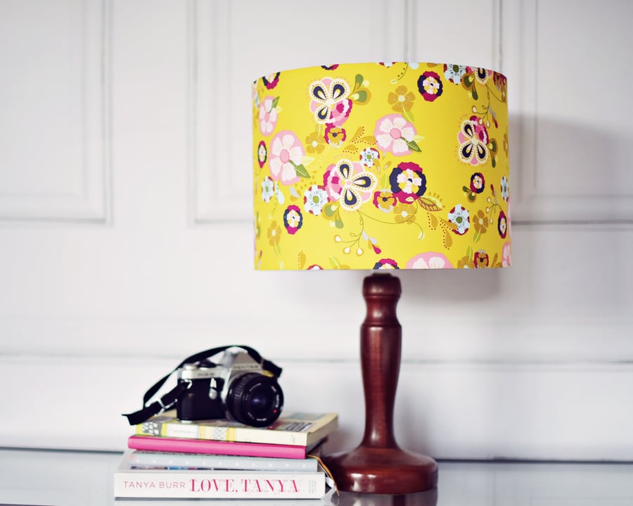 20cm Yellow Floral Lamp shade
