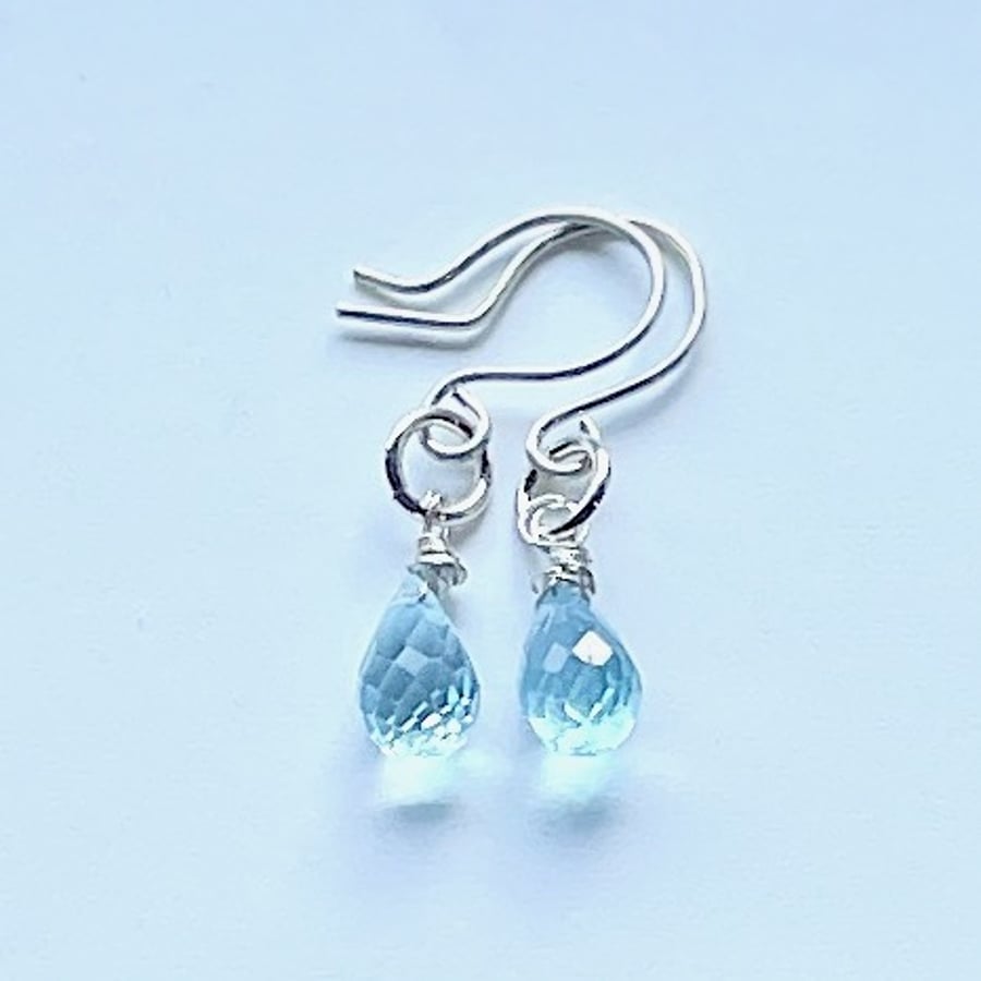 Aqua cz earring drops 