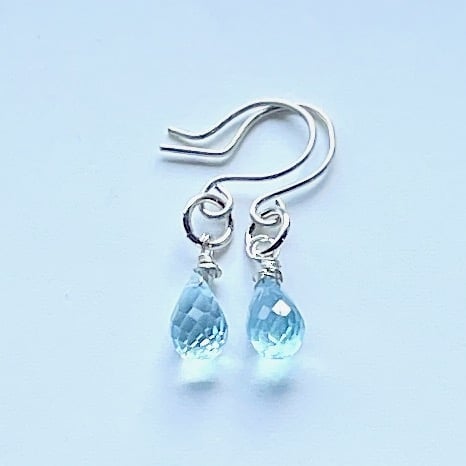 Aqua cz earring drops 