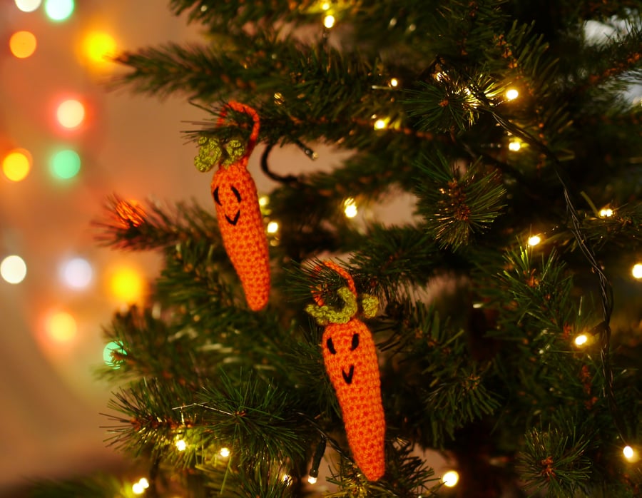 Crochet Carrot decoration (pair) 