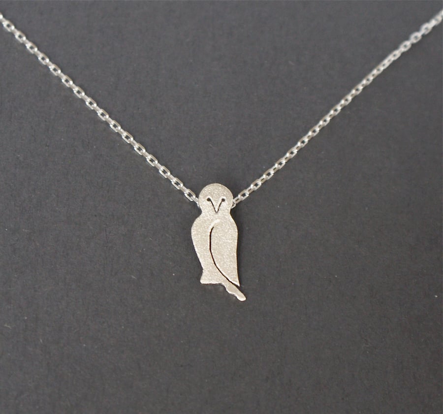 Edge of the woods tiny owl necklace