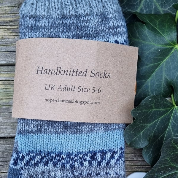 Handknitted Adult Socks - UK 5-6