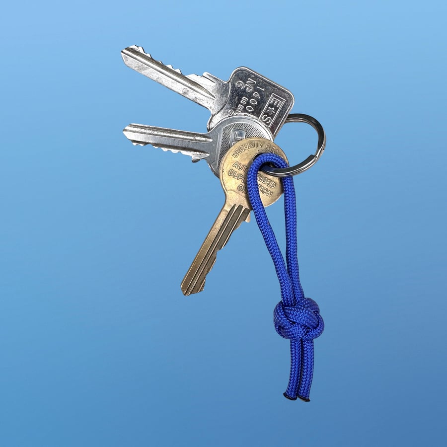 Rugged Diamond Knot Keyring - Handmade - Primary Collection