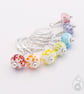 Lampwork Stitch Markers - Bright Rainbow Frit - Image 4