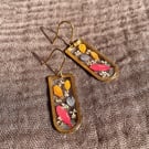 Handmade preserved flower resin earrings, natural flower jewellery, gift for her