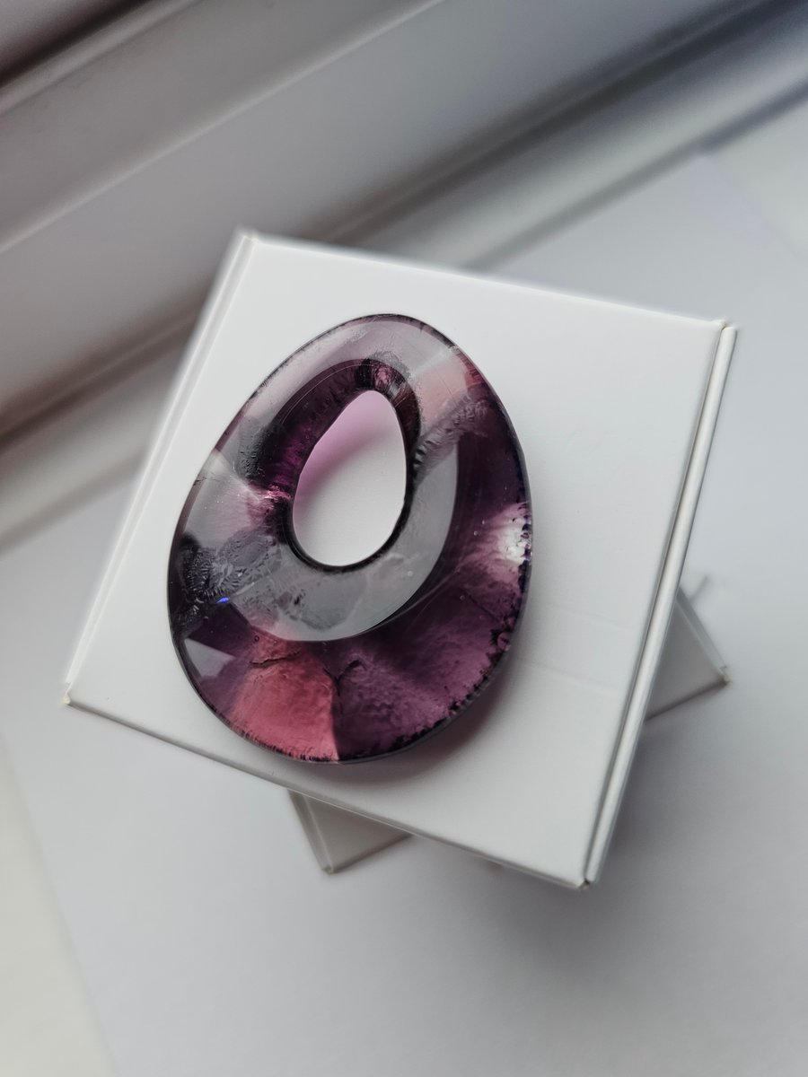 Fused Glass Teardrop Pendant - Medium