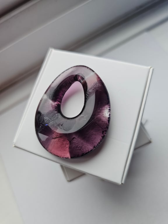 Fused Glass Teardrop Pendant - Medium