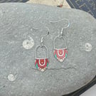Mandala style recycled tin earrings 