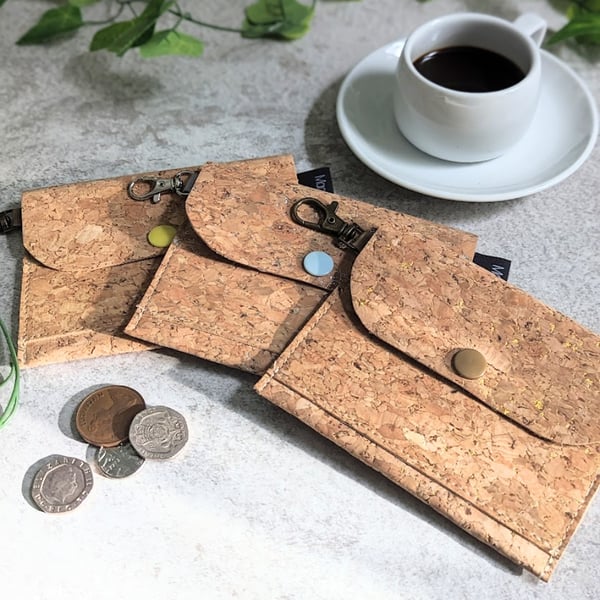 Vegan Cork Coin Purse and Card Wallet (P&P included)