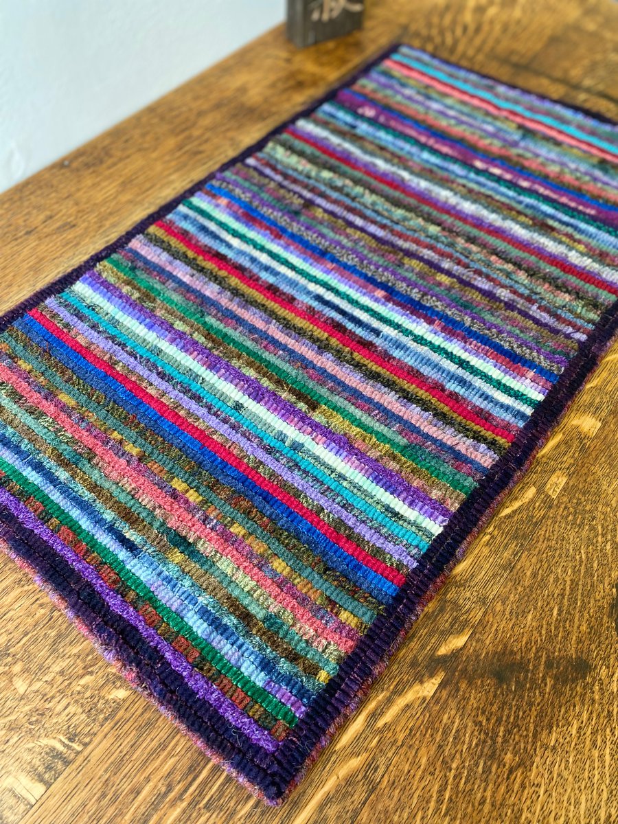 Vibrant Handmade Hooked Rug