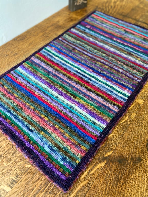 Vibrant Handmade Hooked Rug
