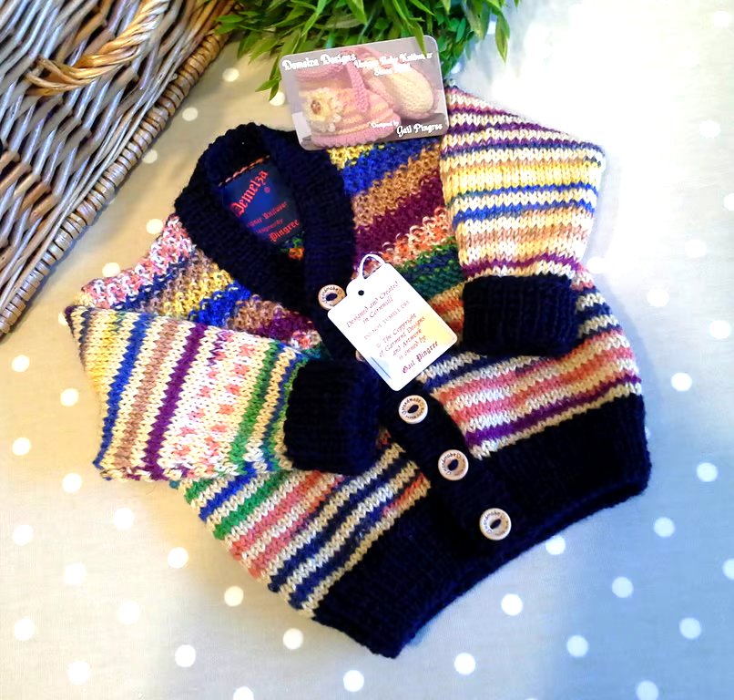 Luxury Merino Wool Hand Knitted Baby Cardigan  6 -12 months size
