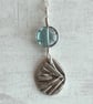 Botanical silver pendant with yew leaf design. - Image 9