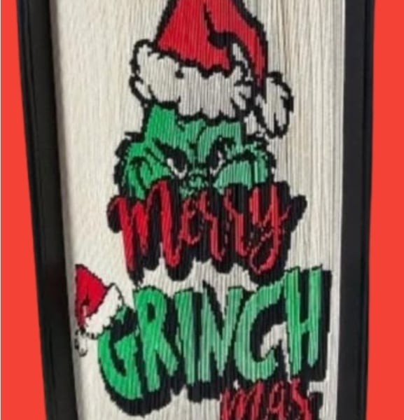 Merry Grinchmas - 4 x handmade book folds