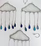 Stained Glass Large Rain Cloud - Handmade Hanging Window Decoration