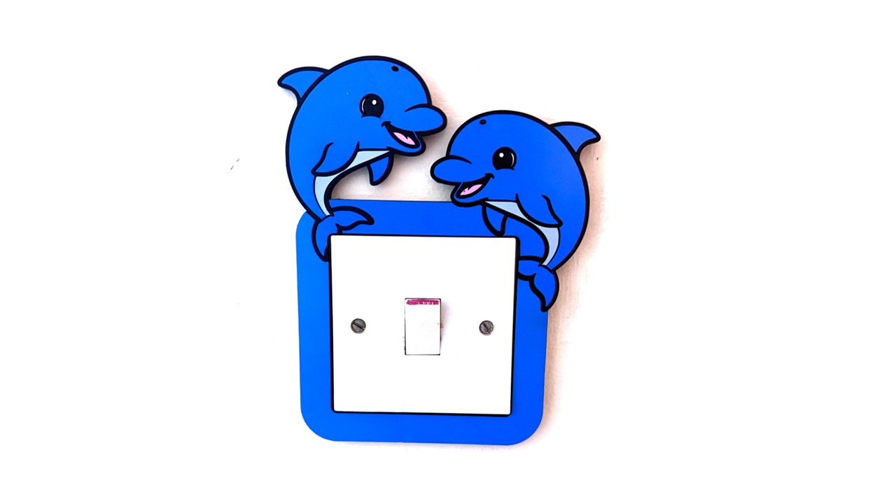 Dolphin Light Switch Surround – Cheerful Kids Bedroom Decor