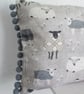 Grey Sheep Cushion with Cream Pom poms - Image 3