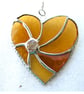 Golden Wedding Heart Swirl Stained Glass Suncatcher Handmade Gold  Anniversary - Image 6
