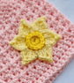 Crochet Newborn Baby Hat with Daffodil in Soft Peach - Image 4